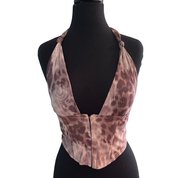 Windsor Corset Style Halter Top IT15966 Taupe XS NWT - Picture 1 of 6